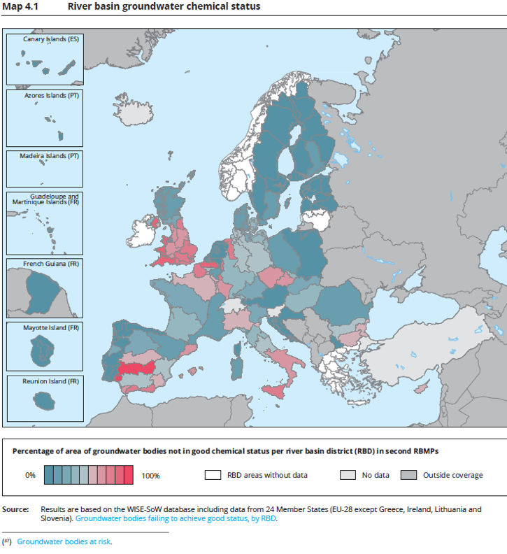 CARTES ILLUSTRATIONS DES RAPPORTS DE L'AEE sur les questions relatives � l'eau Rapport 7/2018 � <em>Eaux europ�ennes, �valuation de l'�tat et des pressions</em> �.