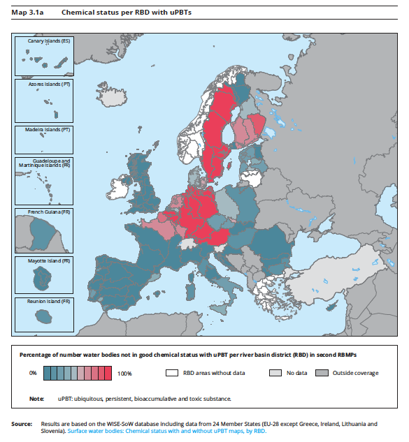 MAPS ILLUSTATIONS FROM EEA Reports on Water issues: Report 7/2018 �European waters, Assessment of status and pressures�